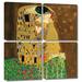 Vault W Artwork 'The Kiss' by Gustav Klimt 4 Piece Painting Print on Wrapped Canvas Set Canvas in White | 36 H x 36 W x 2 D in | Wayfair