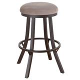 Red Barrel Studio® Howie Swivel Bar & Counter Stool Upholstered/Metal in Black/Brown | 26 H x 16.5 W x 16.5 D in | Wayfair