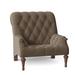 Armchair - Fairfield Chair Sinclair 33" Wide Tufted Slipcovered Armchair Polyester/Other Performance Fabrics in Gray/Brown | Wayfair