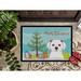 The Holiday Aisle® Artiste Christmas Tree & Maltese Non-Slip Outdoor Door Mat Synthetics | 18 W x 27 D in | Wayfair