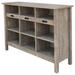 Rosalind Wheeler Hart Cubby Media Cabinet Wood/Manufactured Wood/Metal in White/Brown | 32 H x 47 W x 14 D in | Wayfair