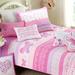 Harriet Bee Tekla White/Pink 100% Cotton 180 TC Reversible Quilt Set 100% Cotton in Pink/Yellow | Twin Quilt + 1 Sham + 3 Pillows | Wayfair