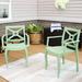Red Barrel Studio® Aonghus Stacking Patio Dining Armchair Plastic/Resin in Green | 33.5 H x 22.75 W x 22.75 D in | Wayfair