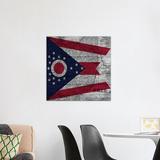Winston Porter Flags Ohio Graphic Art on Canvas in Blue/Gray/Red | 12 H x 12 W x 0.75 D in | Wayfair 21826E2B886544F18EADFAF7AE44412D