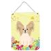 The Holiday Aisle® Easter Eggs Pug Hanging Prints Wall Décor Metal in Gray/Yellow | 12 H x 16 W x 0.03 D in | Wayfair