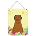 The Holiday Aisle® Easter Eggs Pug Hanging Prints Wall Décor Metal in Gray/Yellow | 12 H x 16 W x 0.03 D in | Wayfair