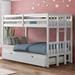 Harriet Bee Adelgund Twin over Twin Standard Bunk Bed w/ Trundle Wood in White | 59.8 H x 77.5 W x 79.5 D in | Wayfair