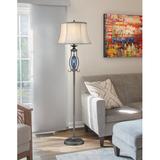 Medallion Lighting Revere Gunmetal Clear Floor 59" Gunmetal w/ Clear Glass Floor Lamp Metal in Brown/White | 59 H x 16 W x 16 D in | Wayfair