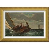 Vault W Artwork Breezing Up by Winslow Homer - Picture Frame Print Canvas in Blue/Brown | 19.86 H x 28 W x 1.5 D in | Wayfair