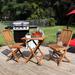 Rosecliff Heights Heidrick Teak 3 Piece Bistro Set Wood/Teak in Brown/White | 24 W x 24 D in | Outdoor Furniture | Wayfair