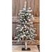 The Holiday Aisle® 3' Heavy Flocked Green Pine Artificial Christmas Tree, Metal in White | 36 H x 12 W in | Wayfair