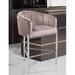 Mercer41 Lombard Counter & Bar Stool Upholstered/Velvet, Metal in Pink/Gray | 39.5 H x 25.75 W x 22.5 D in | Wayfair