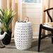 Wrought Studio™ Feliciana Ceramic Garden Stool Ceramic in White | 18.5 H x 13 W x 13 D in | Wayfair 2953393B34E7407C86E35E5921706E72