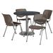 KFI Studios Round Manufactured Wood Breakroom Table Metal in Brown | 36" W x 36" D | Wayfair T36RD-B1922SL-GPN-2300-P18