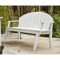 Latitude Run® Boganville Garden Outdoor Bench Wood/Natural Hardwoods in White | 36.75 H x 55.5 W x 24 D in | Wayfair