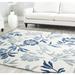 White 24 x 0.63 in Area Rug - Winston Porter Cerda Floral Hand-Tufted Wool Ivory/Blue Area Rug Wool | 24 W x 0.63 D in | Wayfair