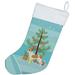 The Holiday Aisle® Merry Christmas Tree Stocking Polyester in Blue | 18 H x 13.5 W in | Wayfair 91628D13A3234AC2986953CAADBA65F2