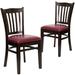 Lark Manor™ Prompton Vertical Slat Back Wooden Restaurant Chair Faux Leather/Upholstered in Red/Brown | 34.5 H x 17.5 W x 17.5 D in | Wayfair