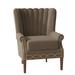 Wingback Chair - Fairfield Chair Aurora 34" Wide Tufted Slipcovered Wingback Chair Fabric in White/Brown | 43.5 H x 34 W x 35 D in | Wayfair