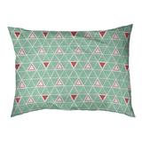 Tucker Murphy Pet™ Chen Hand Drawn Triangles Outdoor Dog Pillow Polyester in Red/Gray | 7 H x 27.56 W x 19.7 D in | Wayfair