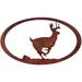 Millwood Pines Running Deer Oval Wall Décor Metal in Red | 6 H x 10.25 W x 1 D in | Wayfair 796762868964