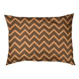 Tucker Murphy Pet™ Chelan Hand Drawn Chevron Pattern Outdoor Dog Pillow Polyester in Black/Brown | 7 H x 12 W x 48 D in | Wayfair