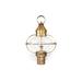 Northeast Lantern Onion 1 -Light Outdoor Post Lantern Brass/Metal in Yellow | 20 H x 12 W x 12 D in | Wayfair 2543-AB-MED-CLR