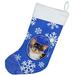 The Holiday Aisle® Winter Snowflakes Christmas Stocking Polyester in Blue | 18 H x 13.5 W in | Wayfair 6A59DC52AE354D9299895CF731849BA4