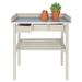 Gracie Oaks Maunie Pine Wood & Zinc Potting Bench Wood/Metal in White | 32 H x 31 W x 20 D in | Wayfair CA0C83B0602A48AE866F8EE7DCEE6BB3