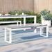 Sand & Stable™ Reginald Modern Aluminum Picnic Outdoor Bench in White/Yellow | 17 H x 60 W x 14 D in | Wayfair 3445EC34F4AA4E85BDDFCFCC6D45E096