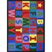 Blue/Green 64 x 0.5 in Area Rug - Joy Carpets Oversize Alphabet© Area Rug Nylon | 64 W x 0.5 D in | Wayfair 1742C