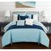 Winston Porter Binghampton 8 Piece Twin Comforter Set Polyester/Polyfill/Microfiber in Blue | Wayfair BCS10018-WR