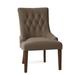 Fairfield Chair Clancy Tufted Arm Chair Wood/Upholstered/Fabric in Gray/Brown | 38 H x 25.5 W x 29.5 D in | Wayfair 8389-01_ 3152 65_ Walnut