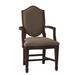 Fairfield Chair Veneta King Louis Back Arm Chair Wood/Upholstered in Brown | 38 H x 21.5 W x 23.5 D in | Wayfair 8710-04_ 9508 63_ Hazelnut