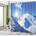 East Urban Home Winter Mountain Peak in Sunny Winter West Northern of States Habitat Hike Image Shower Curtain Set | 70 H x 69 W in | Wayfair