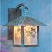 Millwood Pines McLoud 1-Light Outdoor Wall Lantern Glass in Gray/White/Yellow | 12.88 H x 9 W x 11.75 D in | Wayfair