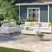 Wade Logan® Azyon 6 Piece Sofa Seating Group w/ Cushions Synthetic Wicker/All - Weather Wicker/Wicker/Rattan in White | Outdoor Furniture | Wayfair