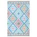 White 36 x 0.47 in Indoor Area Rug - World Menagerie Gupta Southwestern Handmade Tufted Blue/Aqua/Pink Area Rug Polyester/Cotton | Wayfair