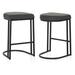 17 Stories Asya 26" Counter Stool Leather/Metal/Faux leather in Gray | 26 H x 17 W x 18 D in | Wayfair A411F78B643A4FA1808343A156C9025D