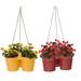 Gracie Oaks Galeno 2- Piece Hanging Planter Set Metal in Orange/Red/Yellow | 6 H x 11.5 W x 11.5 D in | Wayfair F93099F2397848609A5928E573082086