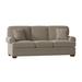 Fairfield Chair Dyer 86" Recessed Arm Sofa Polyester/Other Performance Fabrics/Genuine Leather in Gray/Brown | 38 H x 86 W x 36 D in | Wayfair