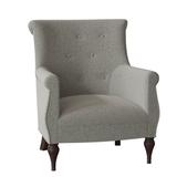 Armchair - Fairfield Chair Cecilia 31" Wide Tufted Armchair Polyester/Other Performance Fabrics in Gray/Brown | 39 H x 31 W x 32 D in | Wayfair