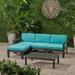 Latitude Run® Farlay 5 Piece Sectional Seating Group Wood/Natural Hardwoods in Gray/Blue/Black | Outdoor Furniture | Wayfair