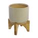 Dakota Fields Overbay Ceramic Pot Planter Ceramic in Brown/White | 7 H x 5.5 W x 5.5 D in | Wayfair EBD883F414A742D2835C2E0C05C1079A