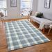 Blue 60 x 0.45 in Area Rug - Highland Dunes Maney Plaid Handmade Tufted Wool Area Rug Wool | 60 W x 0.45 D in | Wayfair