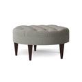 Fairfield Chair Jenkins 36.5" Wide Tufted Round Cocktail Ottoman, Wood in Blue/Brown/Gray | 19 H x 36.5 W x 36.5 D in | Wayfair