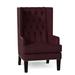 Wingback Chair - Everly Quinn Searle 30" Wide Tufted Wingback Chair Fabric in Red/Indigo/Brown | 48 H x 30 W x 34 D in | Wayfair