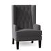 Wingback Chair - Everly Quinn Searle 30" Wide Tufted Wingback Chair Fabric in Brown | 48 H x 30 W x 34 D in | Wayfair