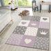 White 47 x 47.24 x 0.51 in Rug - Harriet Bee Levitt Geometric Purple/Gray Area Rug | 47 H x 47.24 W x 0.51 D in | Wayfair