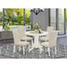 Winston Porter Sechovicz 5 Piece Piece Solid Wood Dining Set Wood/Upholstered in White | 30 H in | Wayfair 440D9B7EB1E74481A3200F6B2CA21E02